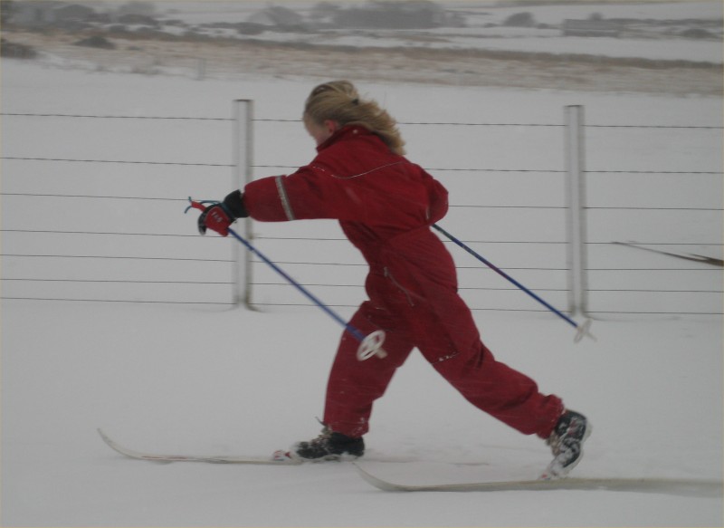 Photo: Sophie Ramsy Getting Some Skiing Practice At Clyth While School Is Closed