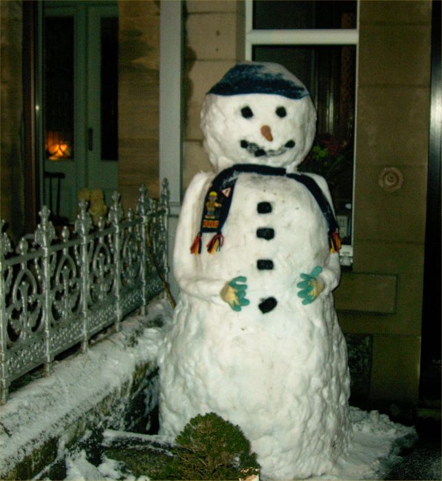 Photo: Winter Finally Comes To Caithness - Snowman At Thurso Road, Wick