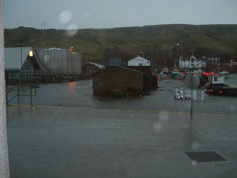 Photo: Scrabster Harbour Flooded By Wind And Tidal Surge