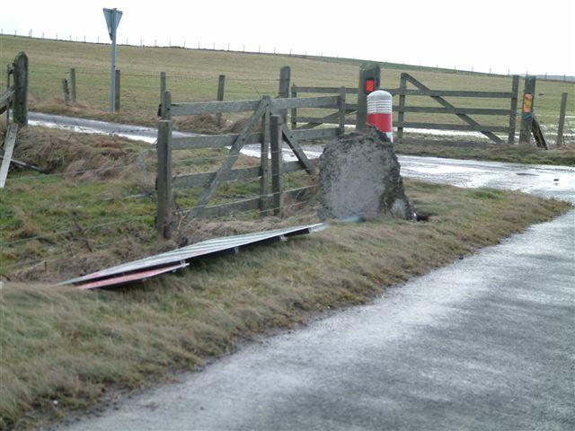 Photo: Wick Sign Blown Down At Town Entrance
