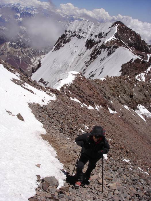 Photo: Jean Philippe Peppin from Quebec, Canada, nearing the summit of Aconcagua