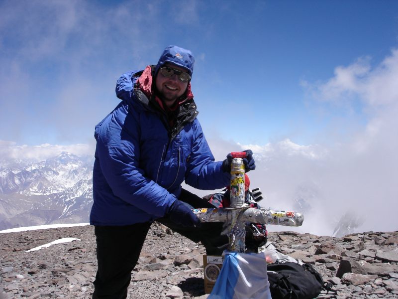 Photo: Bob Kerr at the summit of Aconcagua 6962m