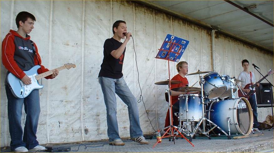 Photo: High school rock band How Di Vano on stage at the PPP fun day