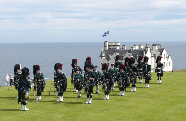 Photo: Wick Pipe Band At Dunbeath Castle Gardens Open Day