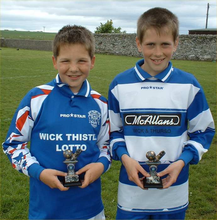 Photo: Derek Rosie left and Andrew Cumming Penalty-kick Competition Winners