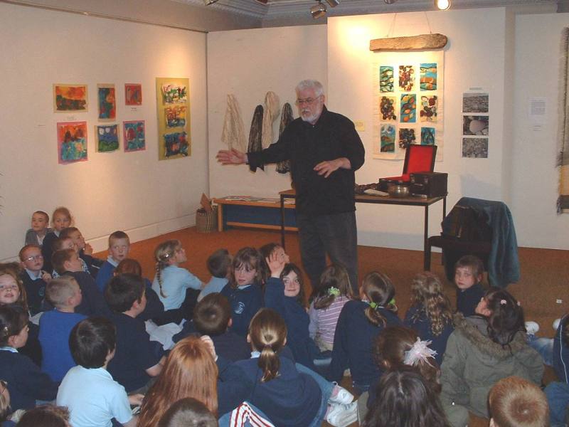 Photo: Story Teller Bob Pegg With Wick Pupils