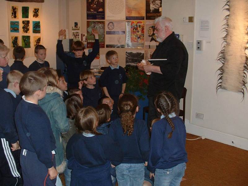 Photo: Story Teller Bob Pegg With Wick Pupils