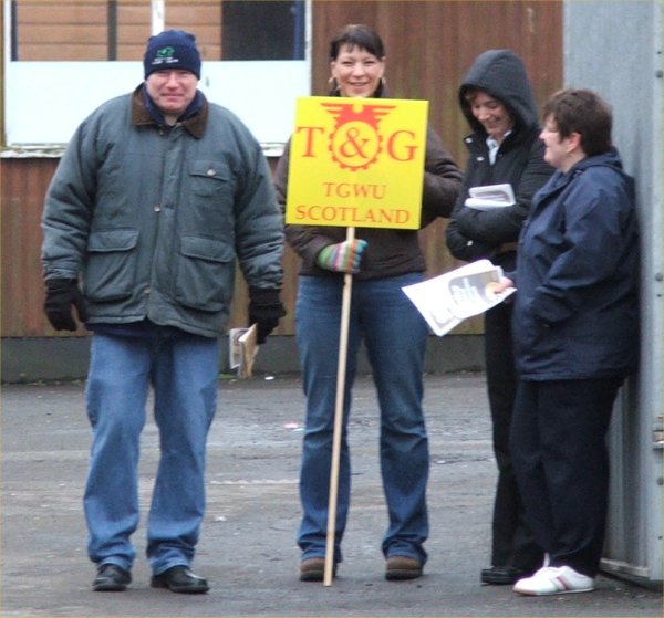 Photo: Strikers On the Picket Line At Wick High School