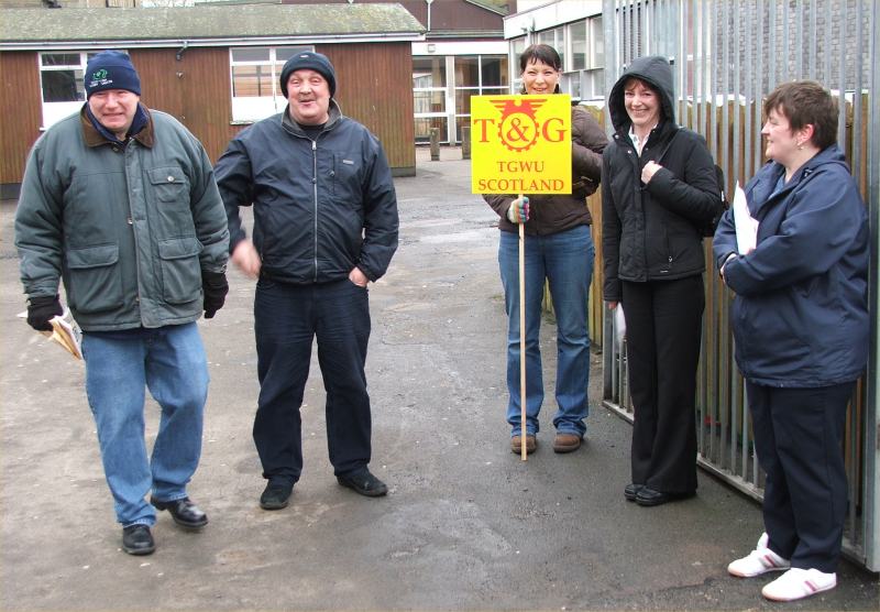 Photo: Strikers On the Picket Line At Wick High School