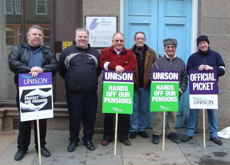 Photo: Picket Line At Market Square, Wick Council Offices