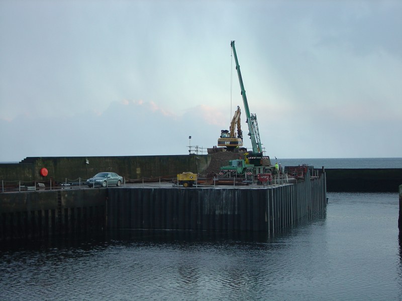 Photo: Helmsdale Harbour Pier Works Well Underway