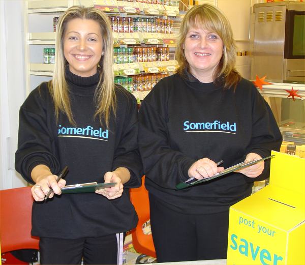 Photo: Team Signs Up customers For Somerfield Saver Cards