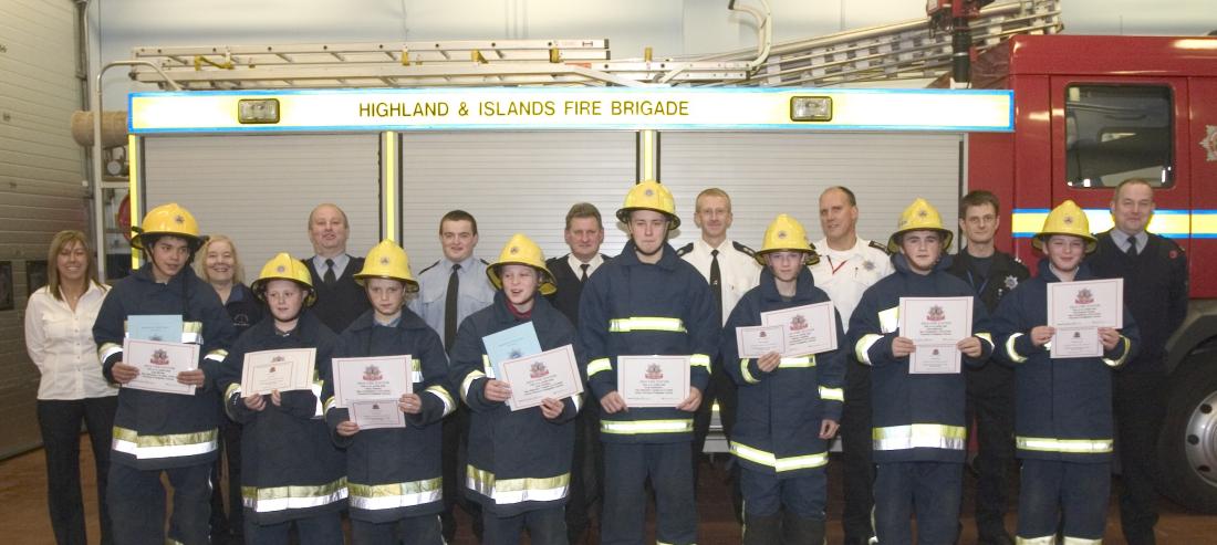 Photo: Wick Pupils Get Certificates At Wick Fire Station