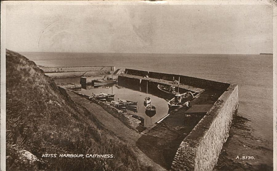 Photo: Keiss Harbour - Posted 23 August 1940