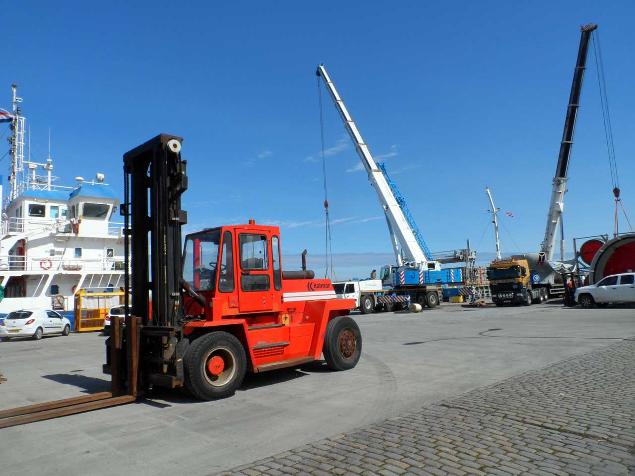 Photo: Forklift At Wick Harbour